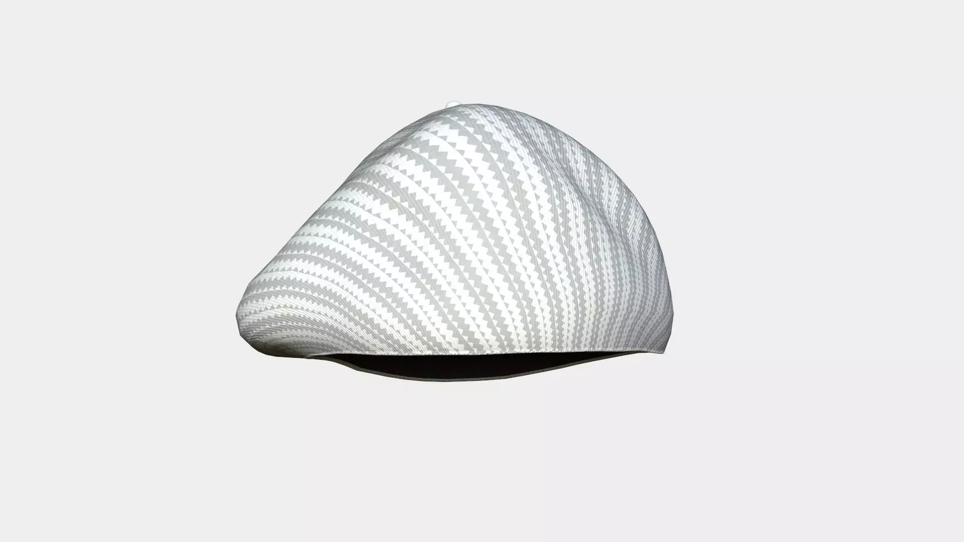 Female Beret Hat 02 White Stripe - Character Fashion Design Low-poly 3D model
