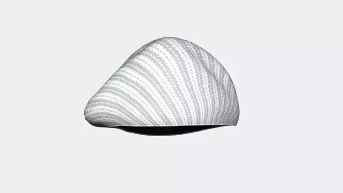 Female Beret Hat 02 White Stripe - Character Fashion Design Low-poly 3D model