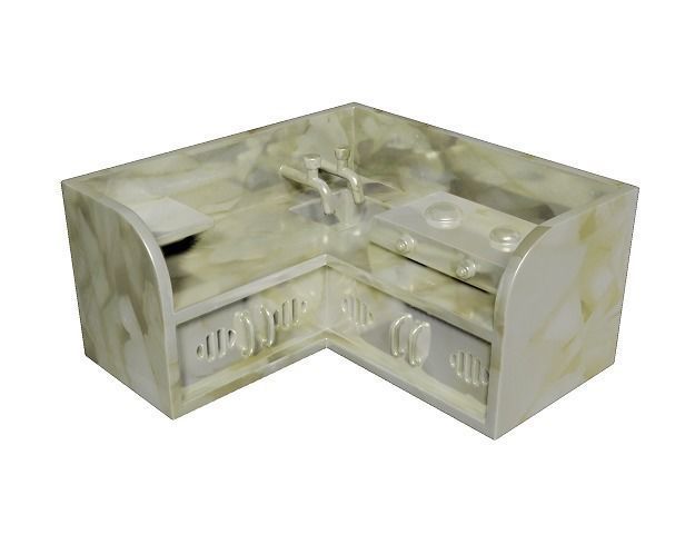 Cartoon Modular Kitchen Low-poly 3D model_1