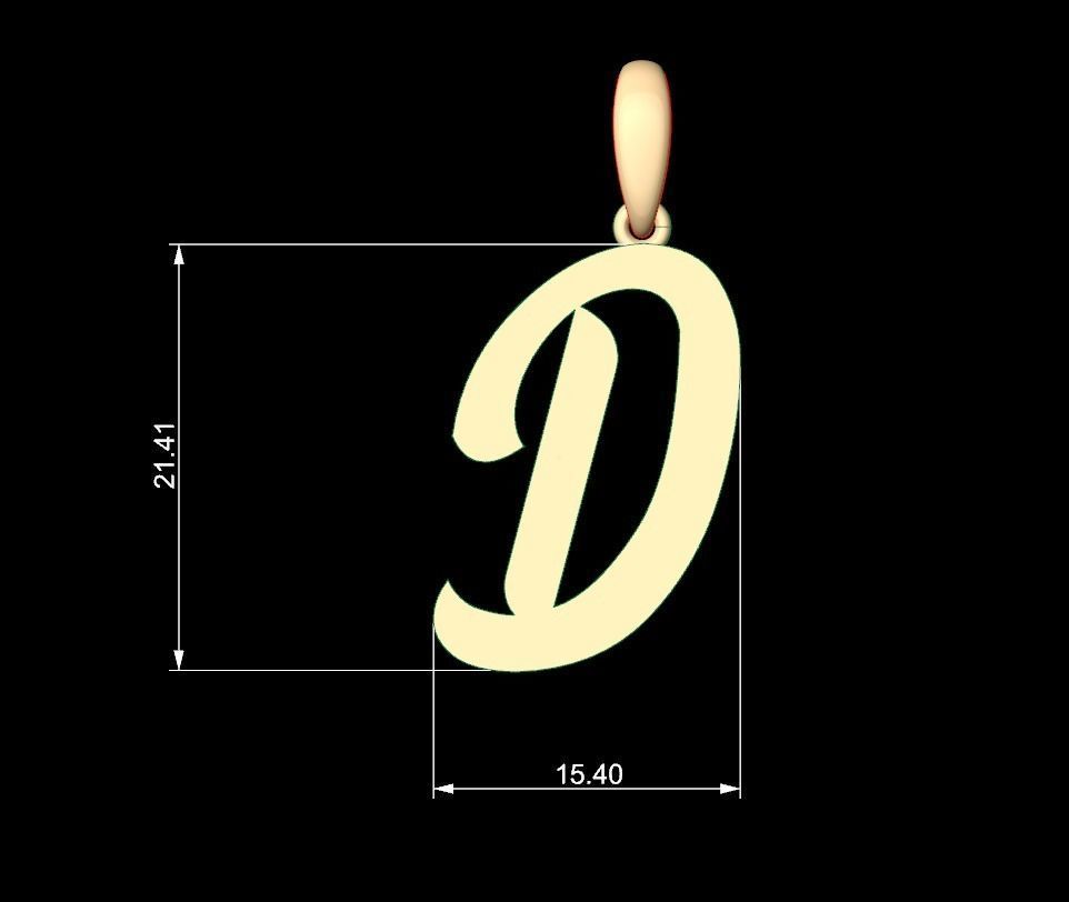 Initial Letters Pendant Mumbai Curry D 3D print model_4