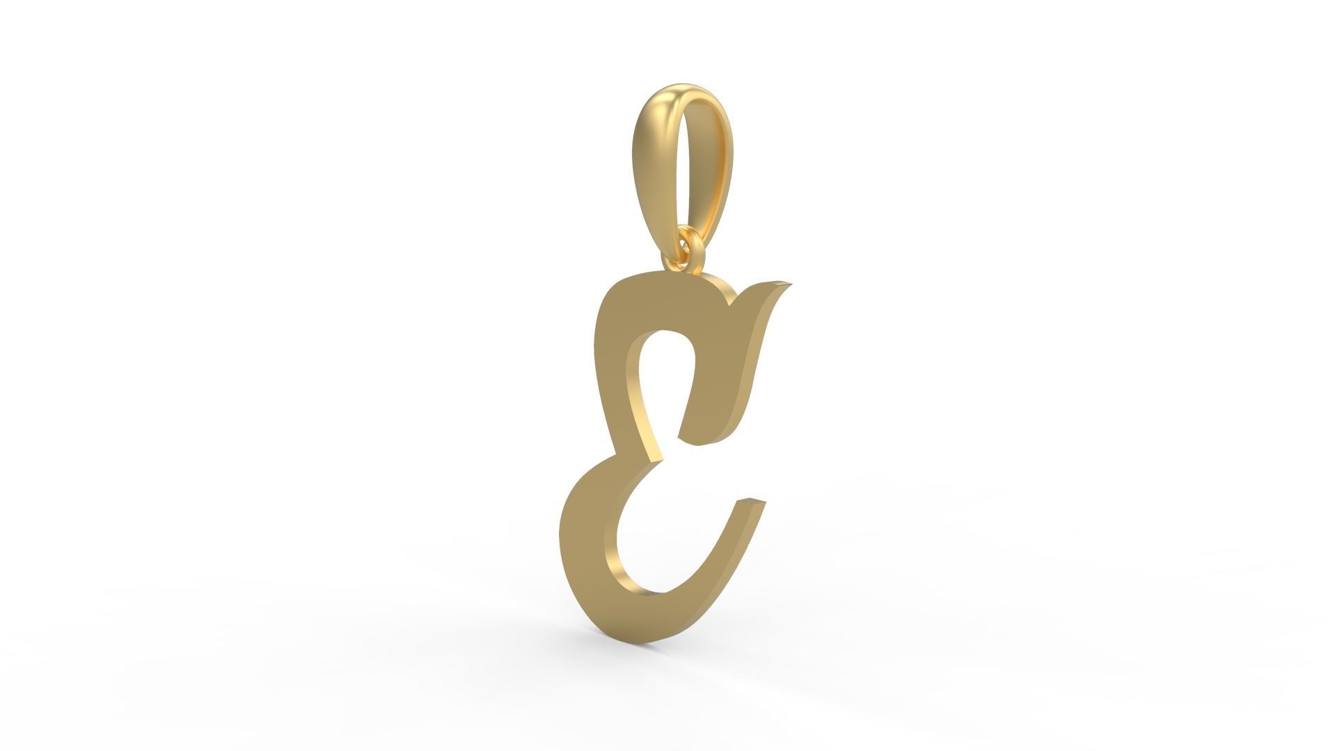 Initial Letters Pendant Mumbai Curry E 3D print model_1