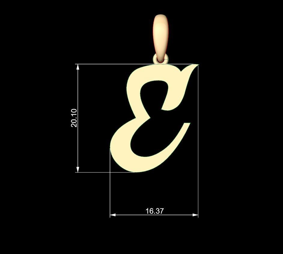 Initial Letters Pendant Mumbai Curry E 3D print model_4