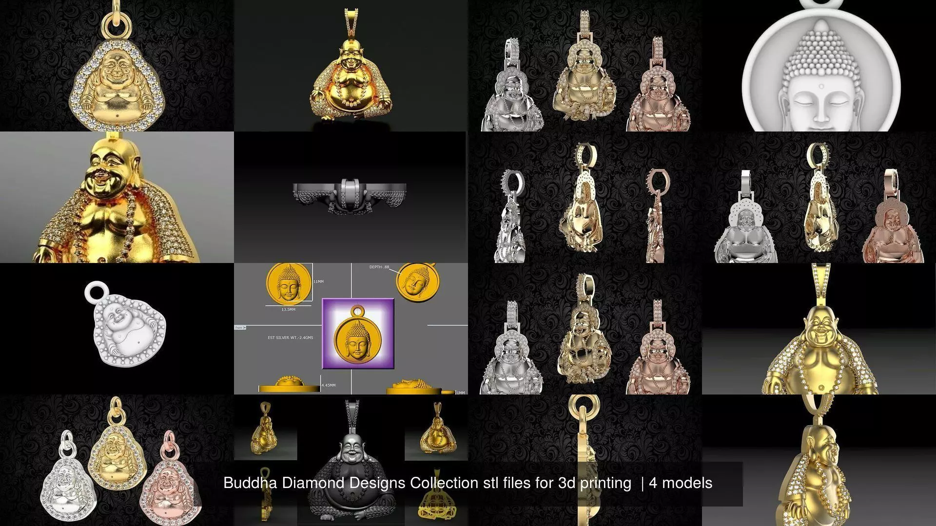 Buddha Diamond Designs Collection stl files for 3d printing  _0