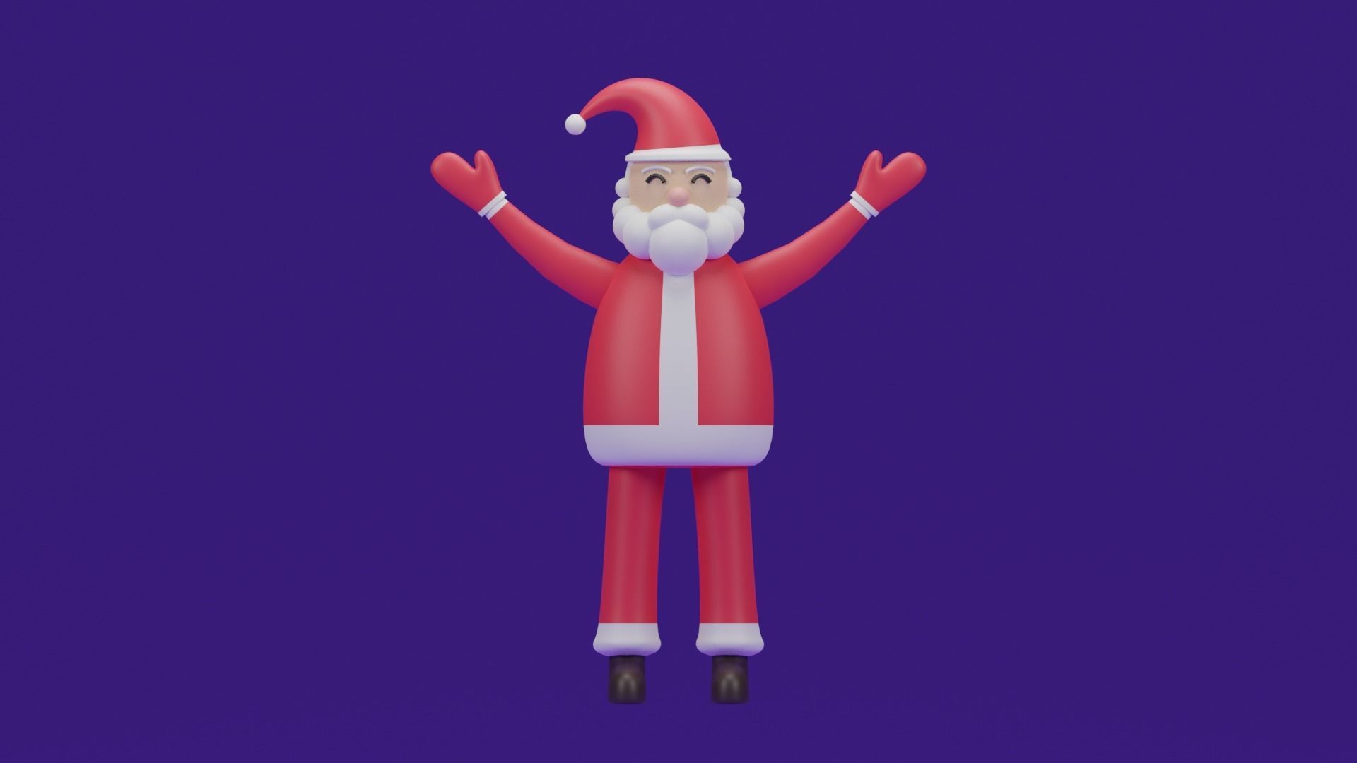 Cartoon Santa Claus 3D model_4
