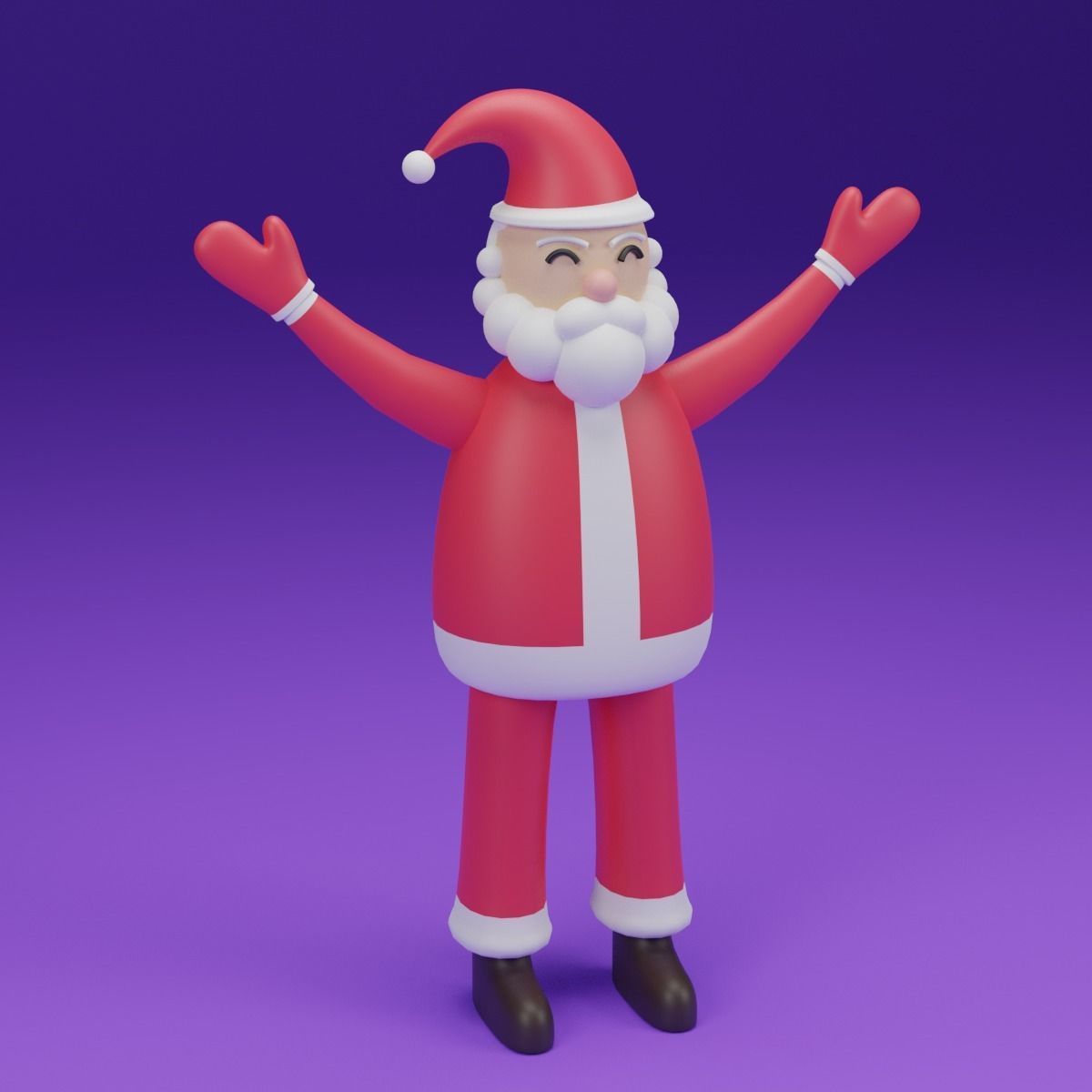 Cartoon Santa Claus 3D model_6