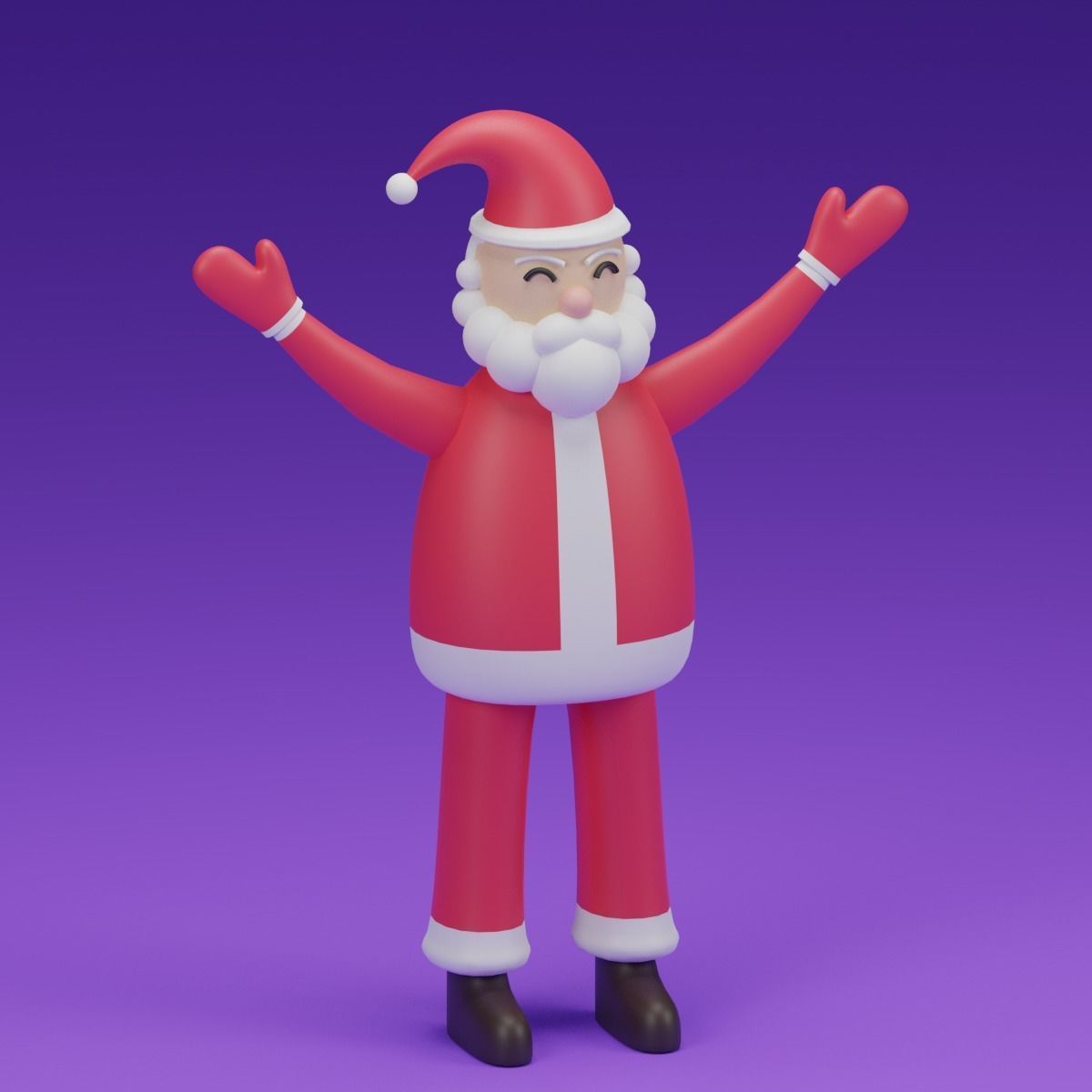 Cartoon Santa Claus 3D model_9