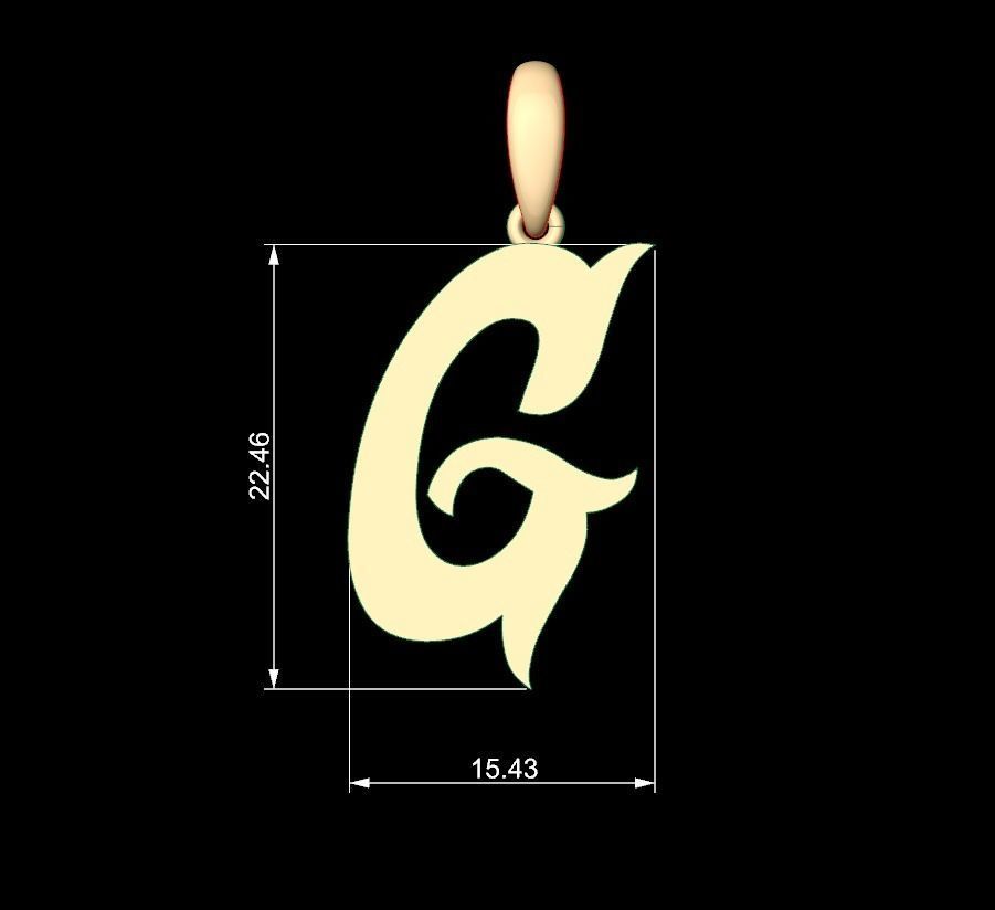 Initial Letters Pendant Mumbai Curry G 3D print model_5