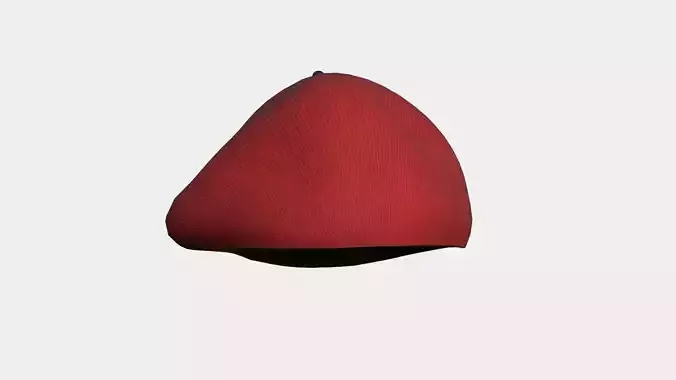 Female Beret Hat 08 Red - Character Fashion Design Low-poly 3D model