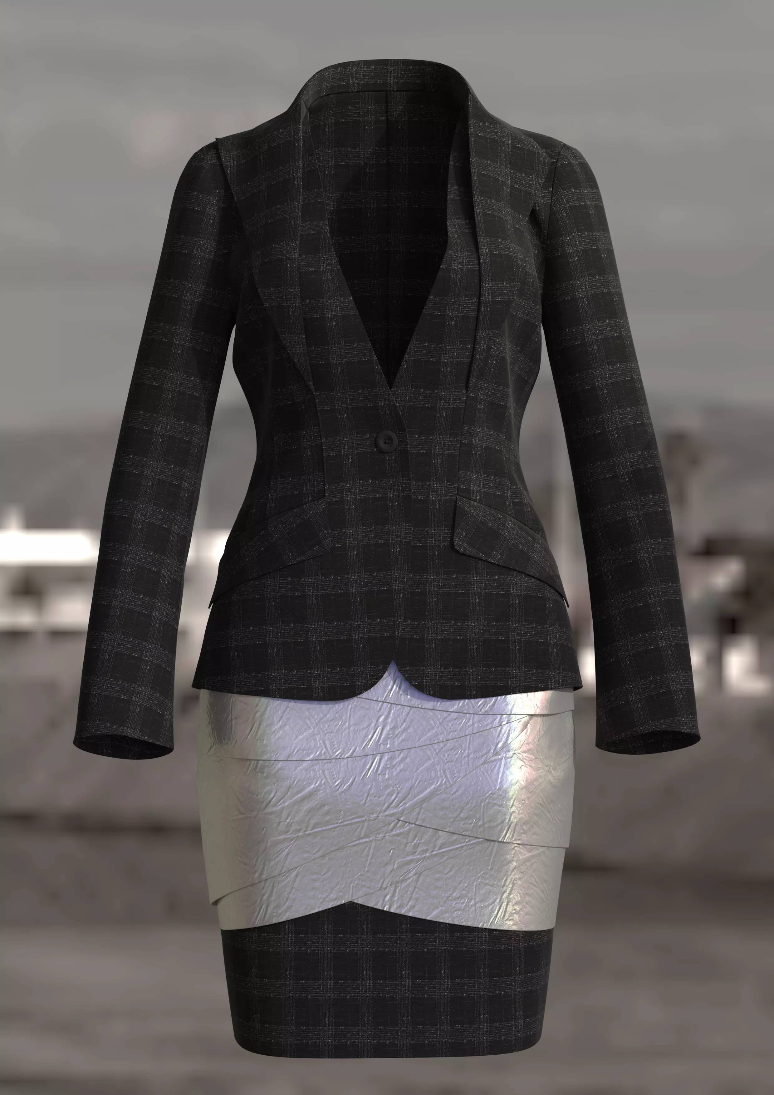 Profession woman wearing suit and skirt 3D model