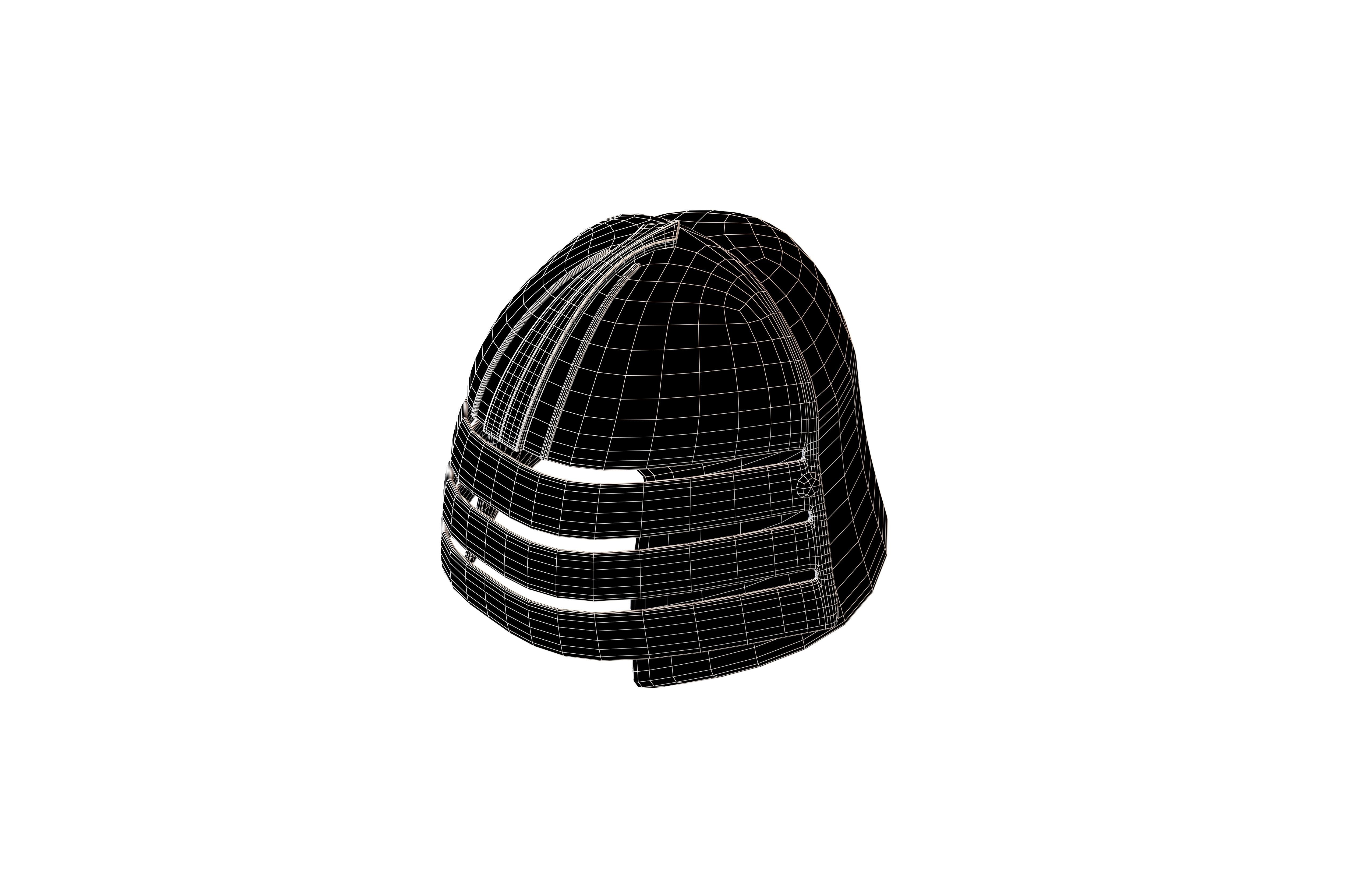 War Helmet V2 004 Low-poly 3D model_6