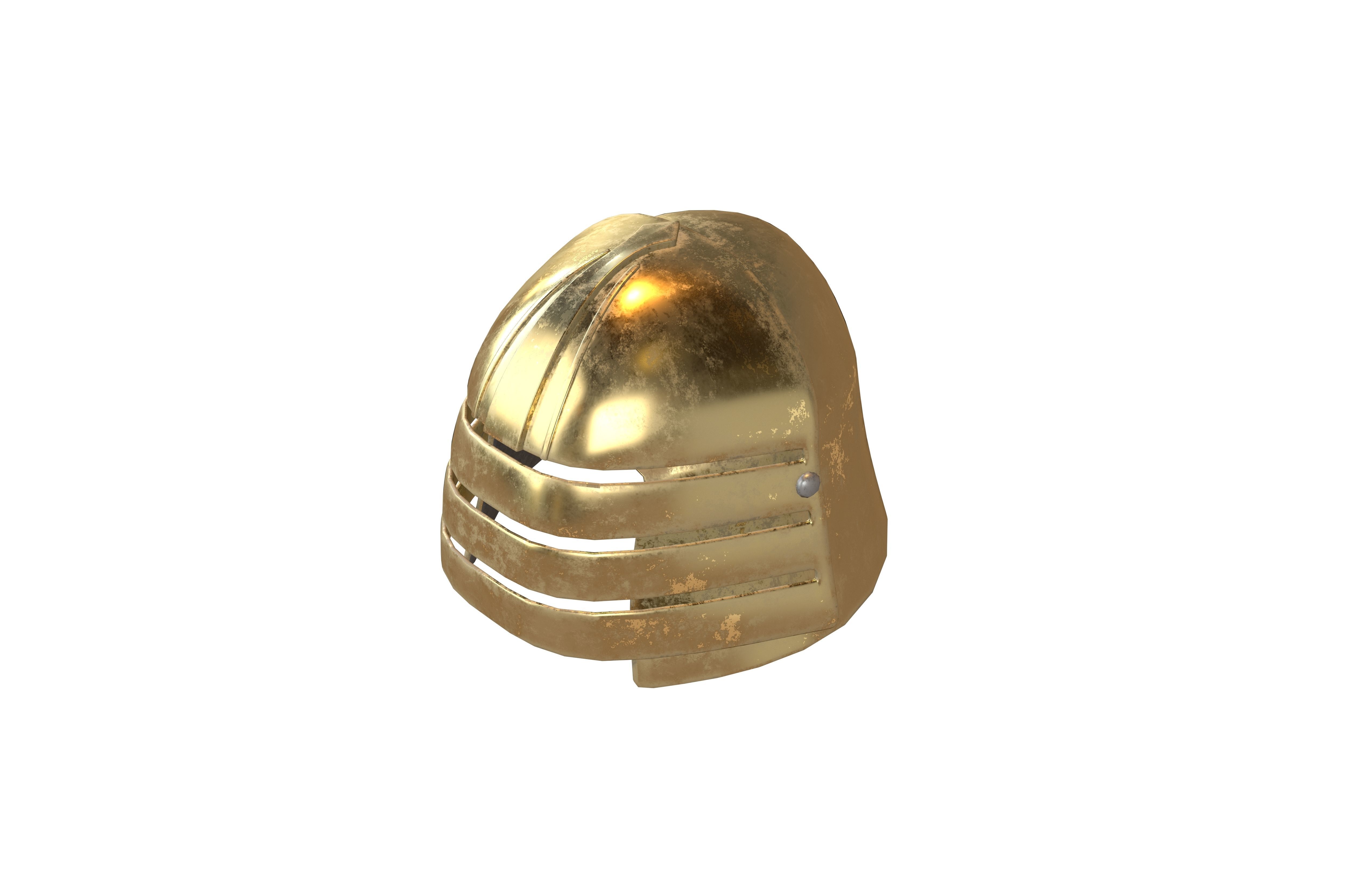 War Helmet V2 004 Low-poly 3D model_3