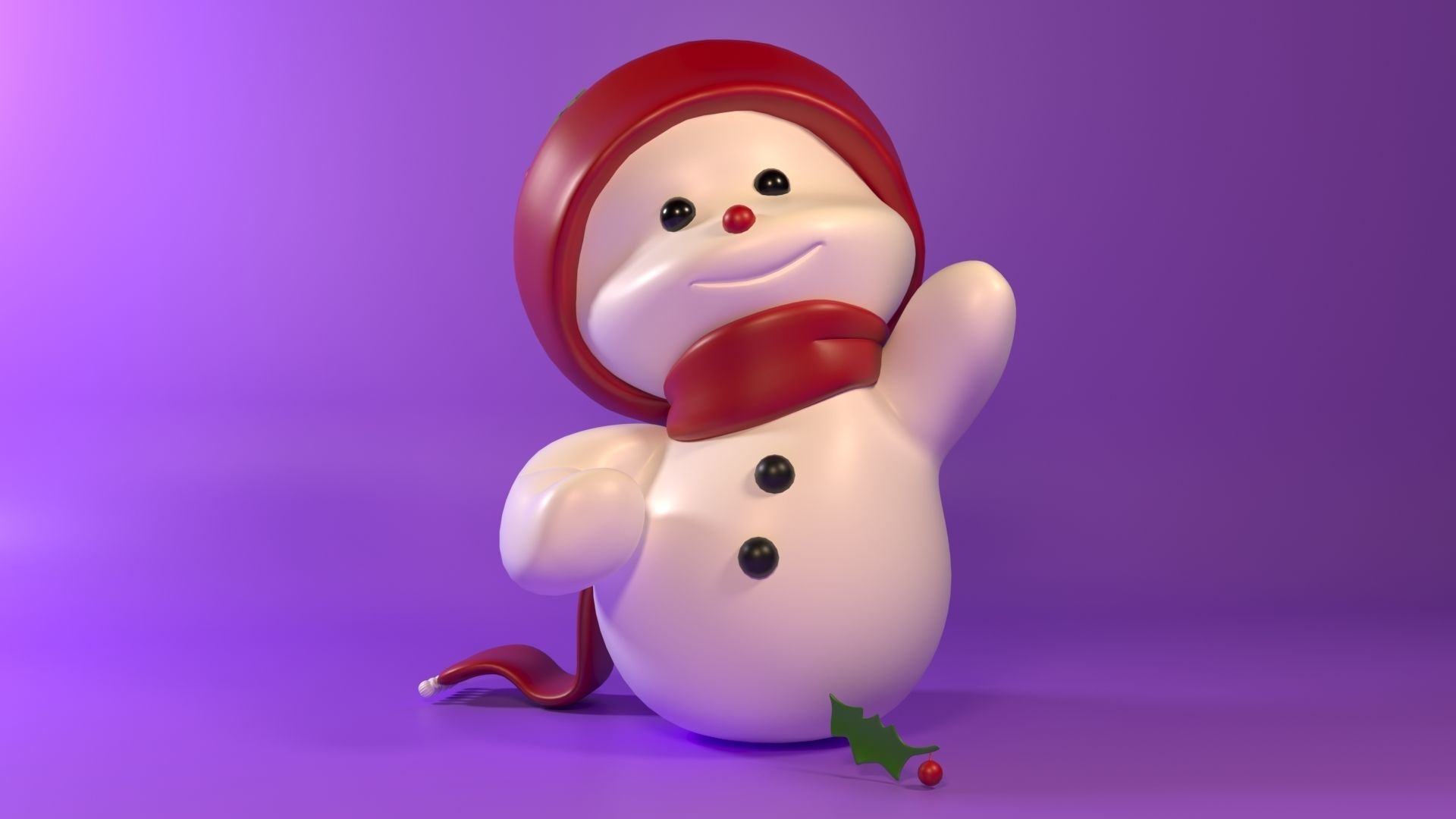 Little snowman for 3D printer 3D print model_2