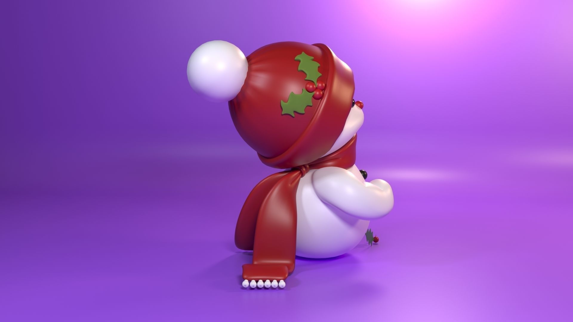 Little snowman for 3D printer 3D print model_4