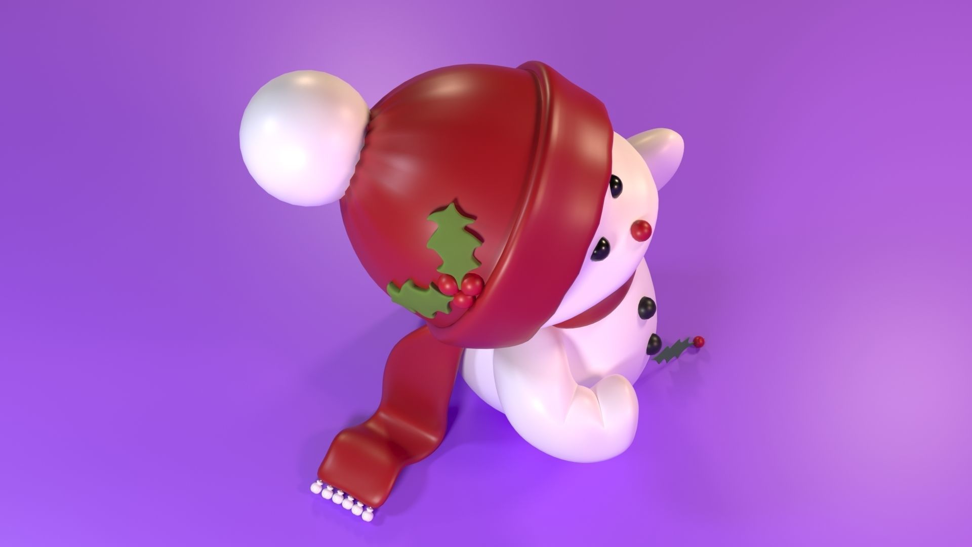 Little snowman for 3D printer 3D print model_6