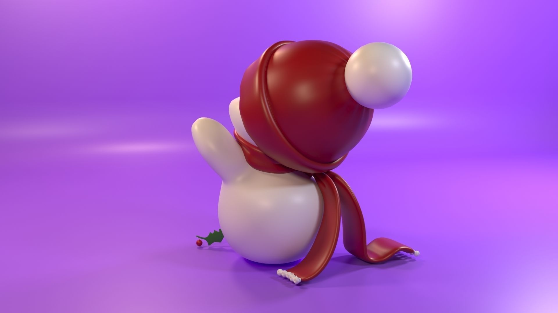 Little snowman for 3D printer 3D print model_3