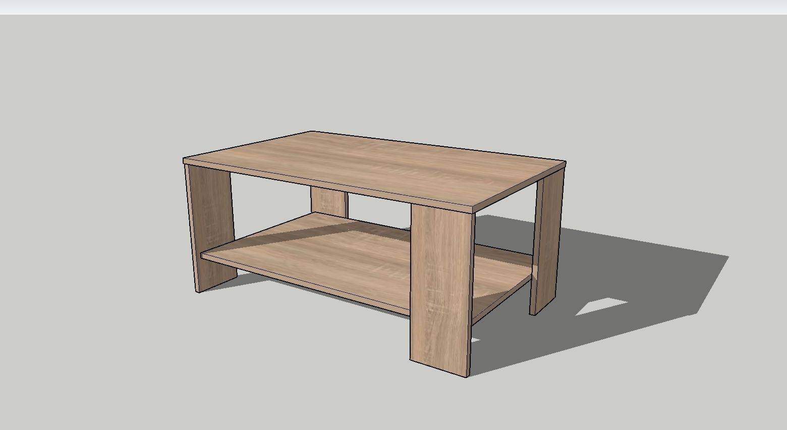 Coffee table 900x550x400mm 3D model_2