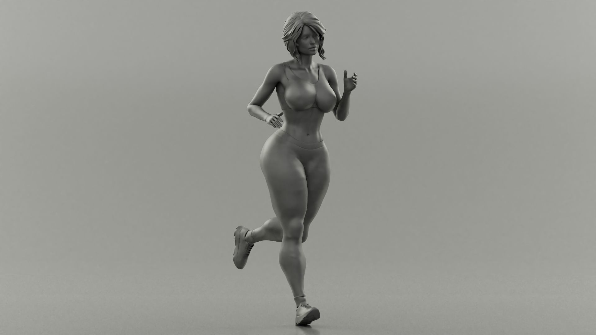 Girl Running 3D print model_1
