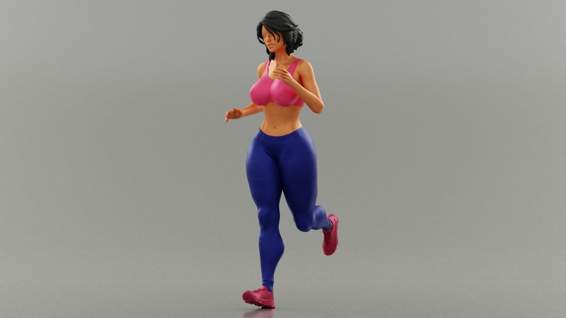 Girl Running 3D print model_10