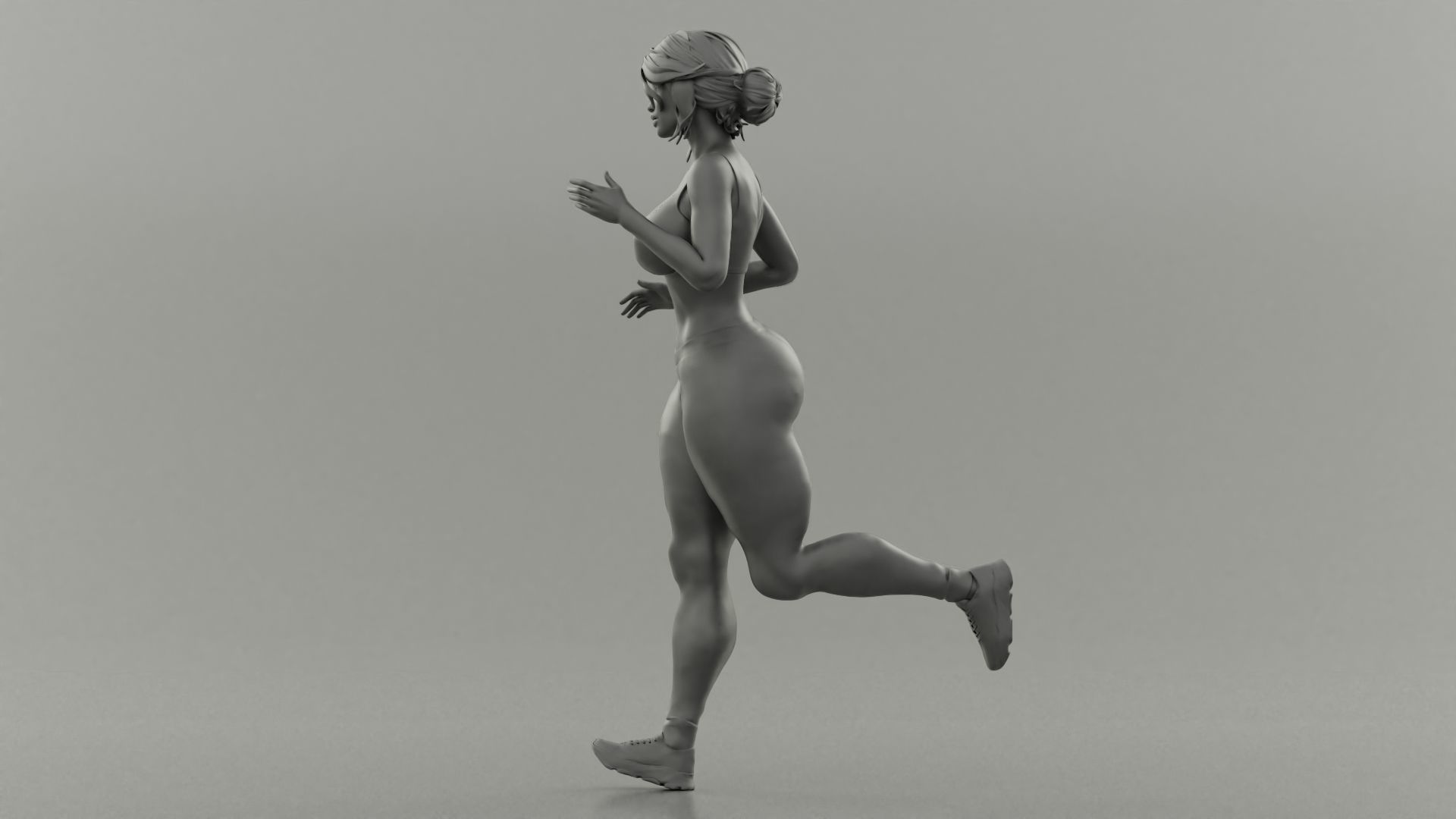 Girl Running 3D print model_9