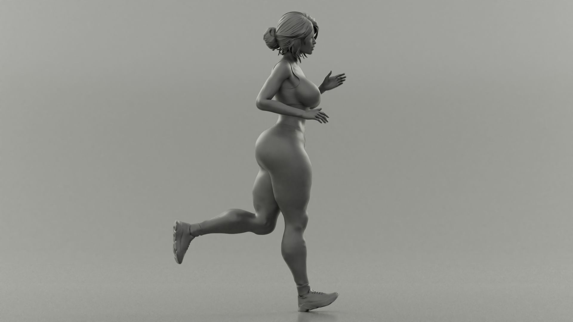 Girl Running 3D print model_3