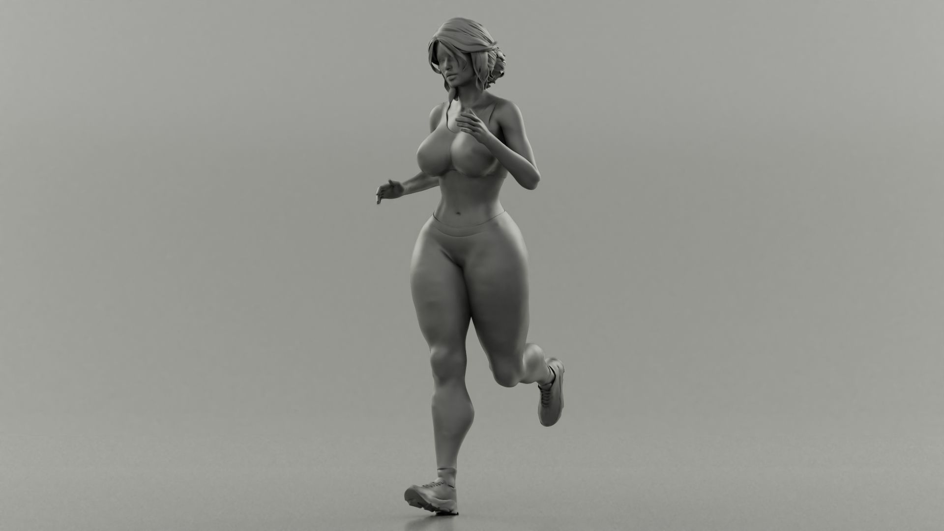 Girl Running 3D print model_11