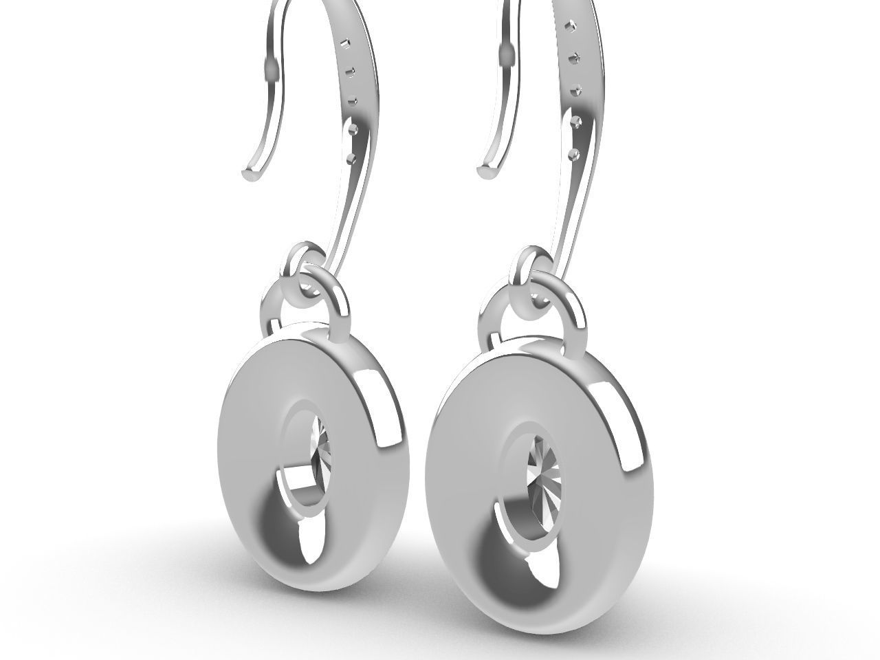 DIAMOND OVAL EARRINGS STL FILES VERIFIED 3D print model_8