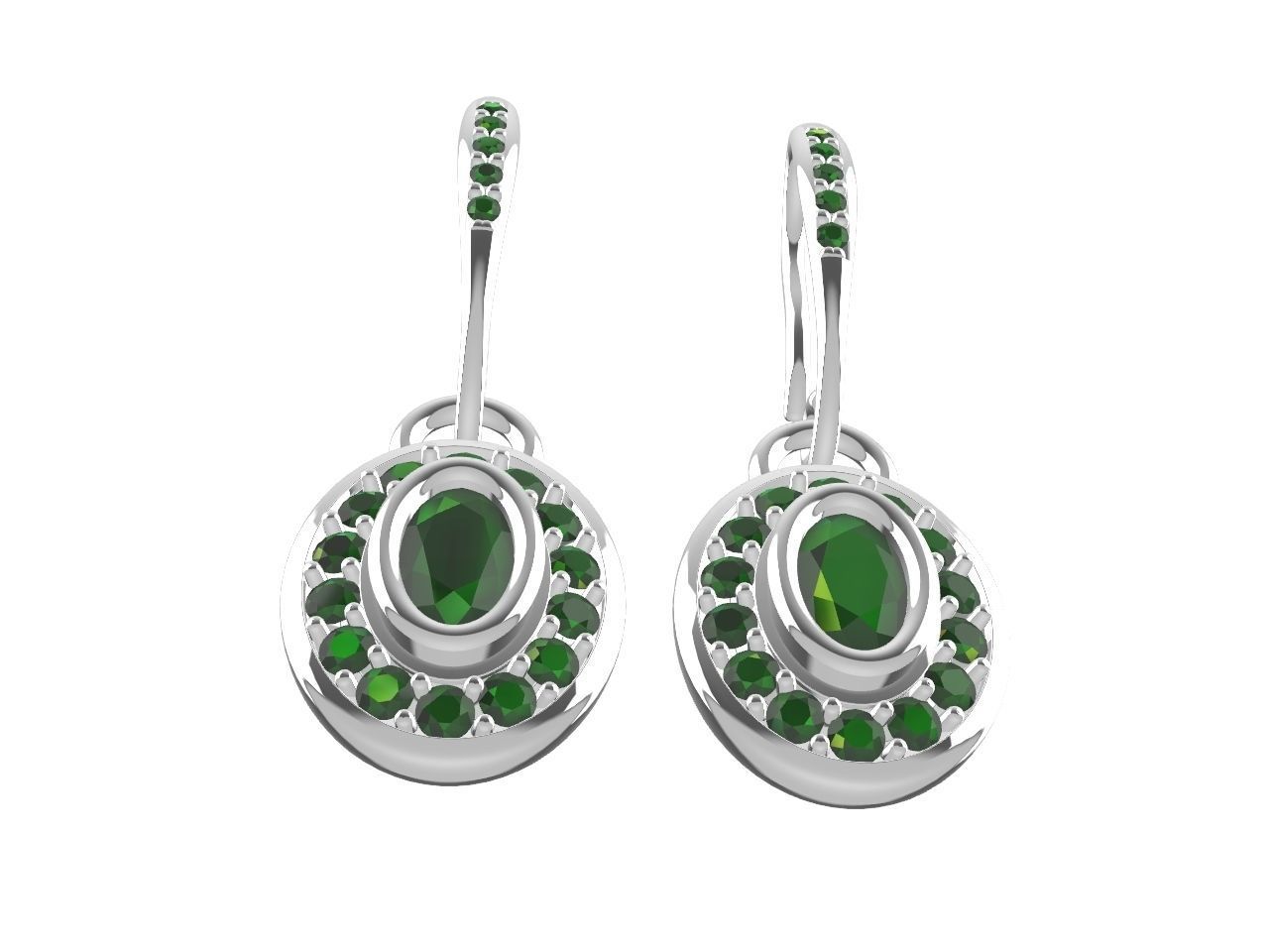 DIAMOND OVAL EARRINGS STL FILES VERIFIED 3D print model_30