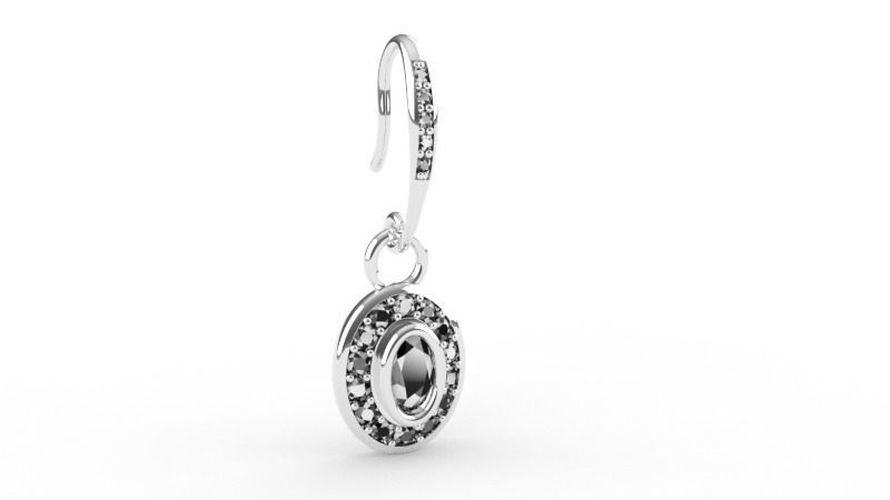 DIAMOND OVAL EARRINGS STL FILES VERIFIED 3D print model_29