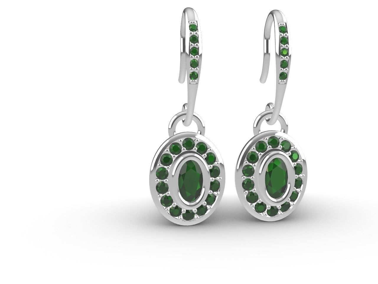 DIAMOND OVAL EARRINGS STL FILES VERIFIED 3D print model_2