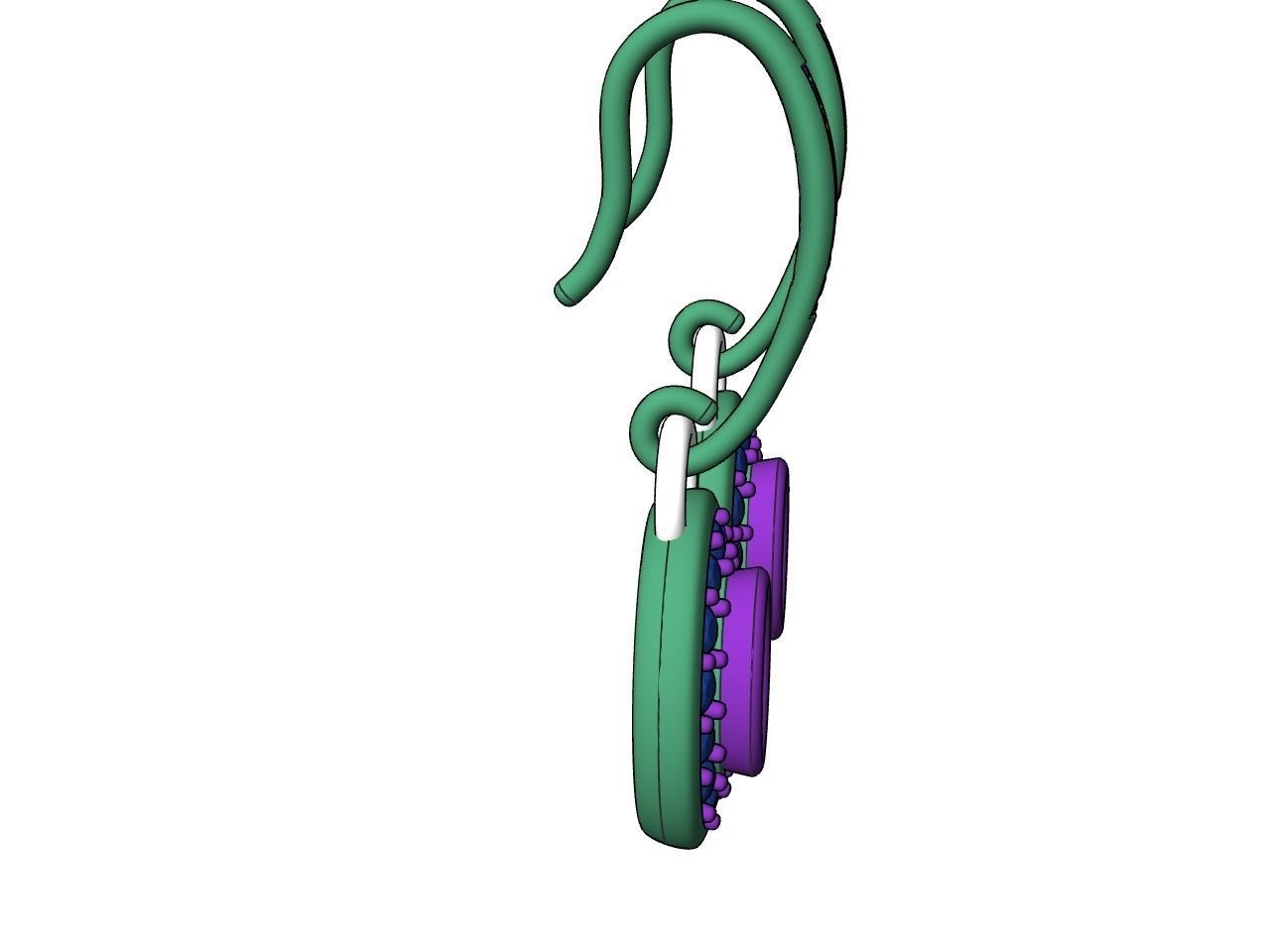 DIAMOND OVAL EARRINGS STL FILES VERIFIED 3D print model_18