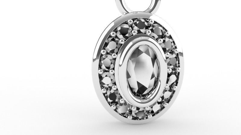 DIAMOND OVAL EARRINGS STL FILES VERIFIED 3D print model_1