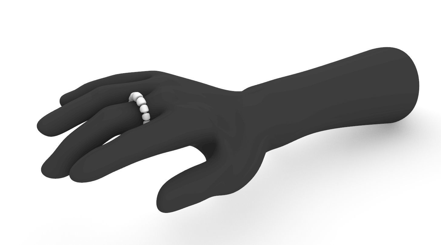 parametric pearl ring 3D print model_1