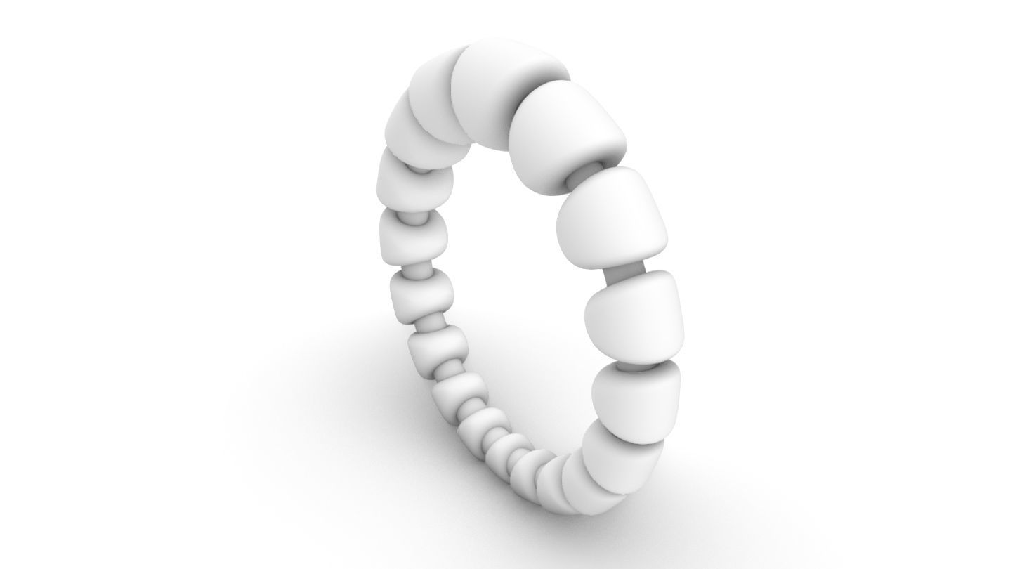 parametric pearl ring 3D print model_6