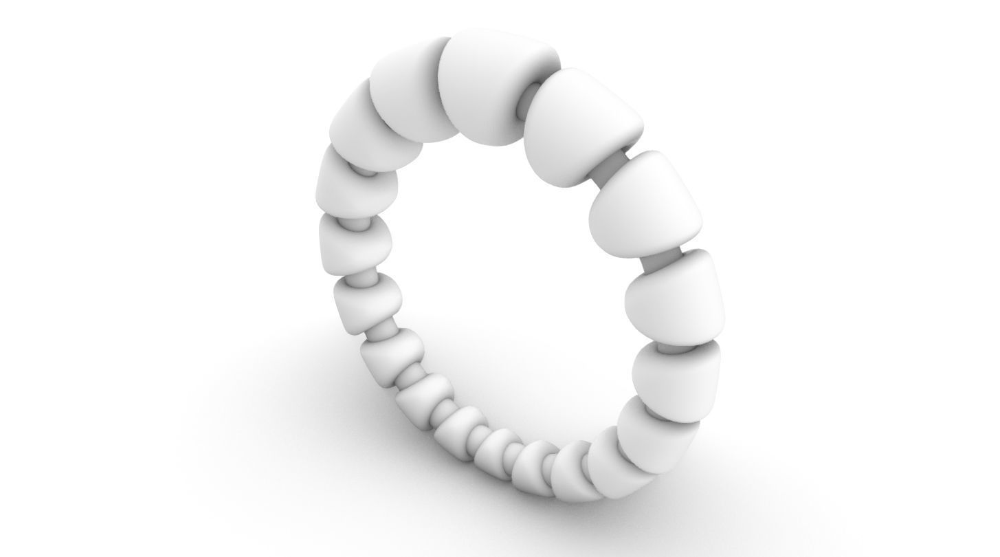 parametric pearl ring 3D print model_5