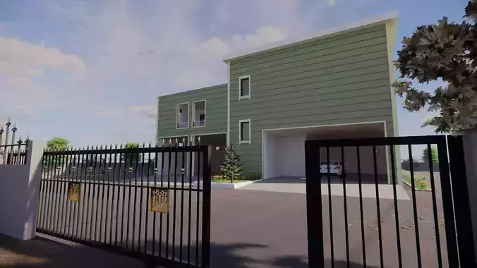 3 floors pool triplex house detail modeling