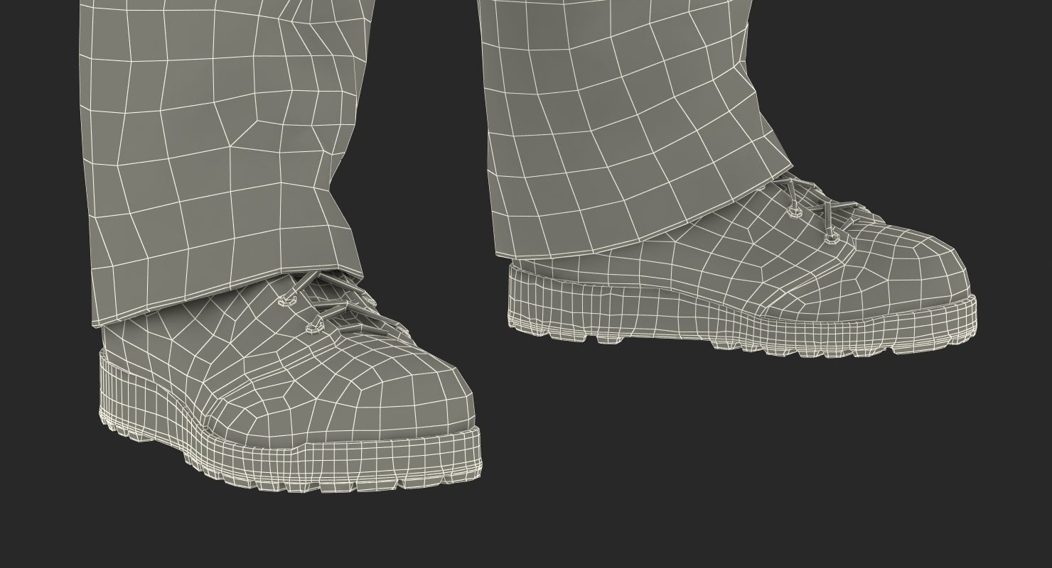 Construction Worker Wearing Blue Overalls Rigged 3D model_30