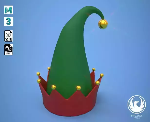 Christmas hats lowpoly 3D model Low-poly 3D model