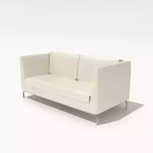 White Leather Loveseat Sofa