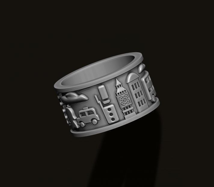 England London UK ring 3D print model_3
