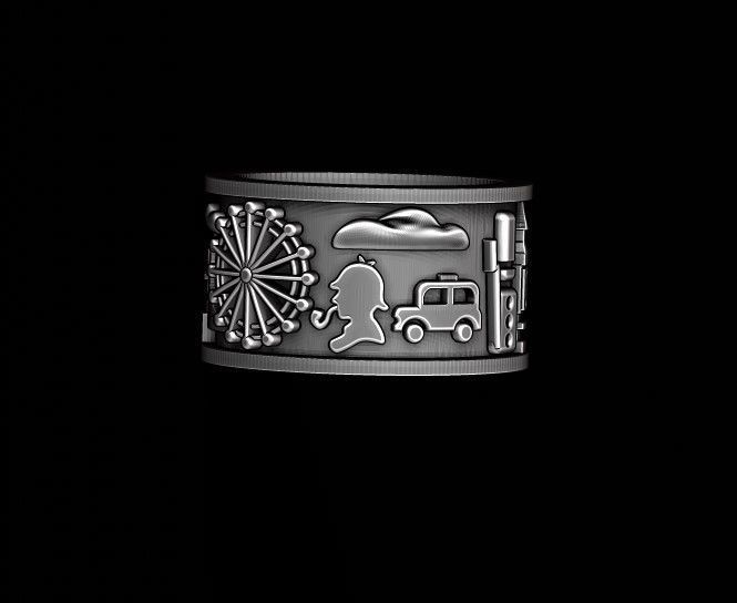 England London UK ring 3D print model_7