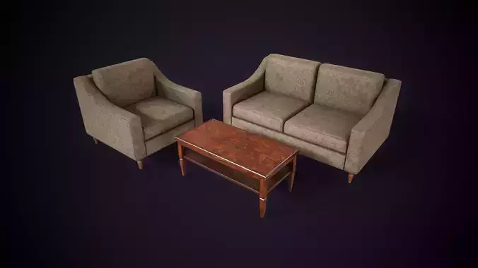 Sofa armchair and coffee table set