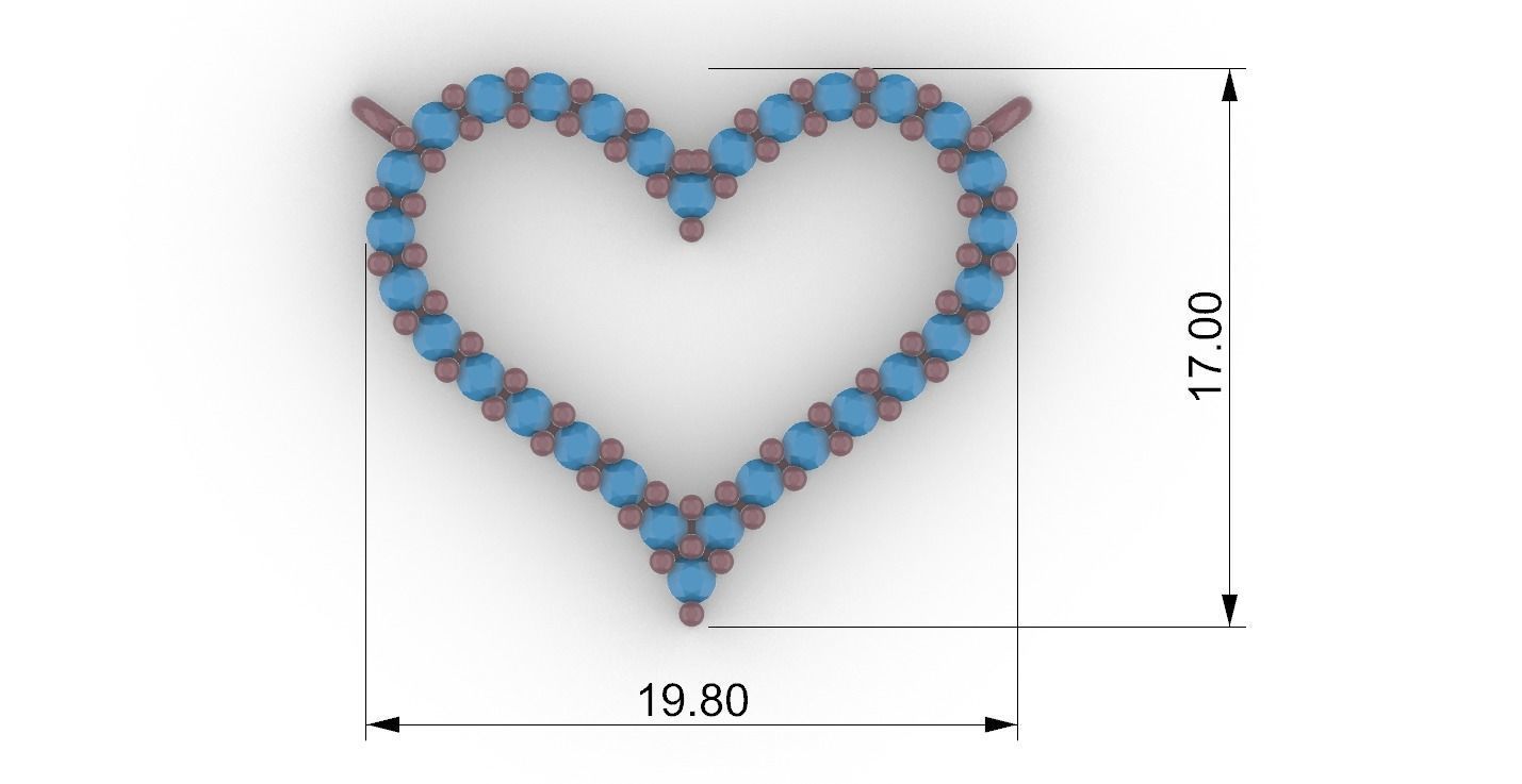 Pendant heart  3D print model_3
