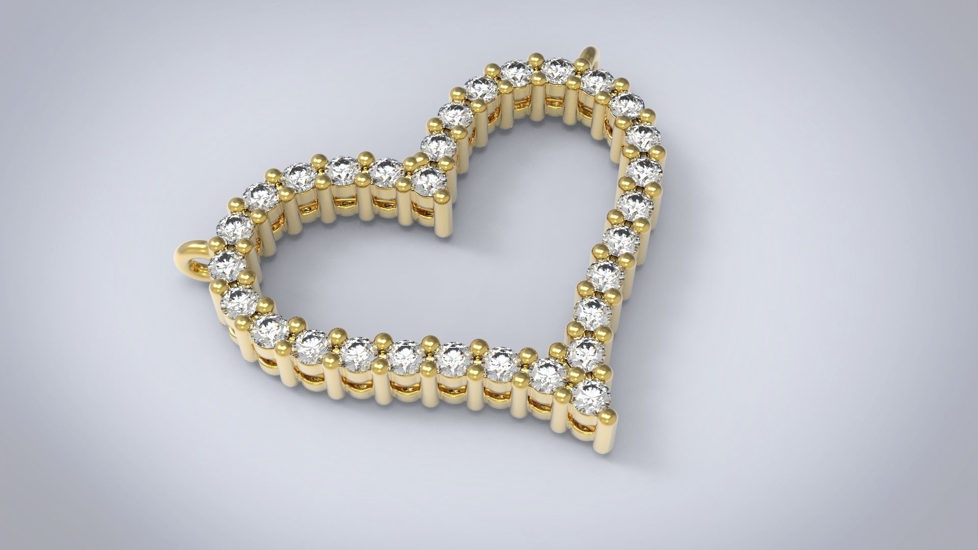 Pendant heart  3D print model_2