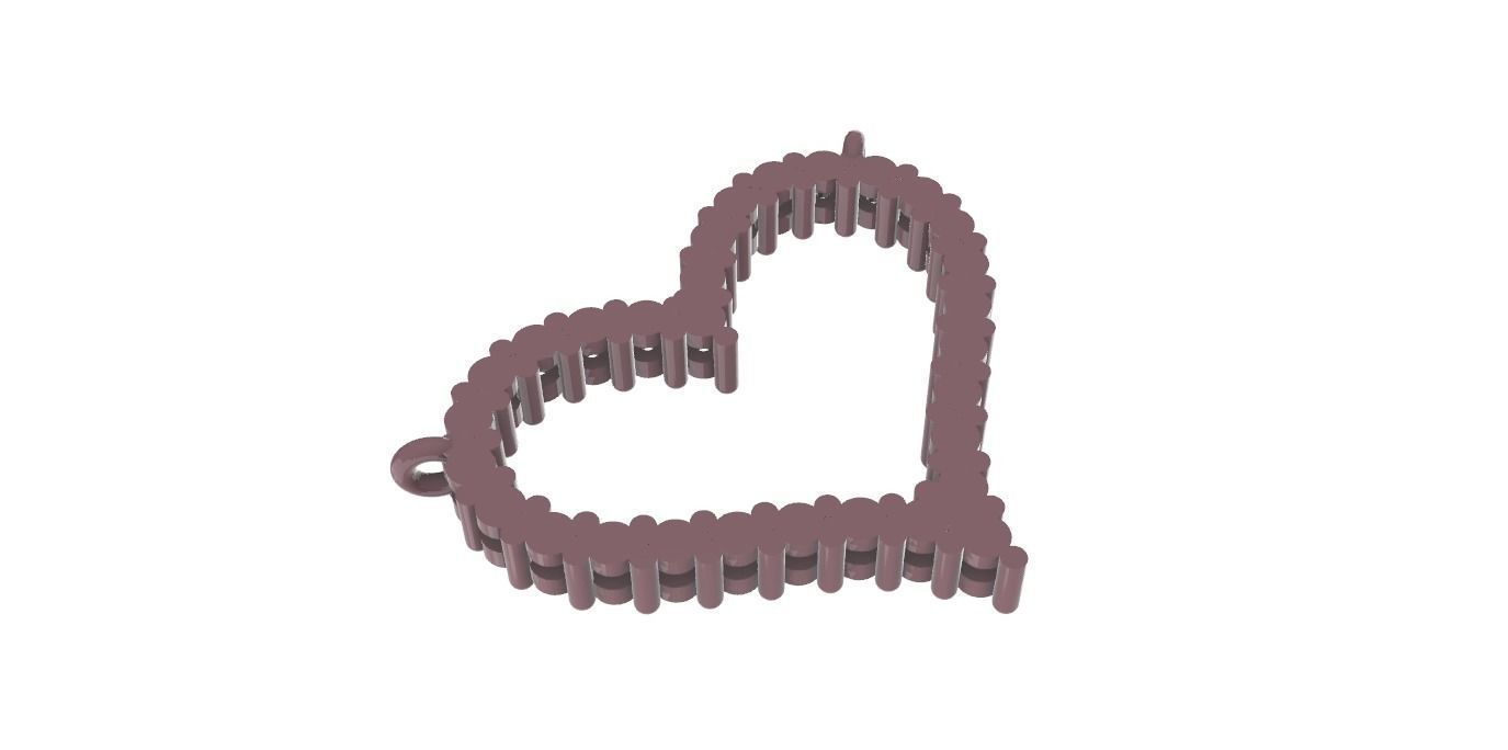 Pendant heart  3D print model_7