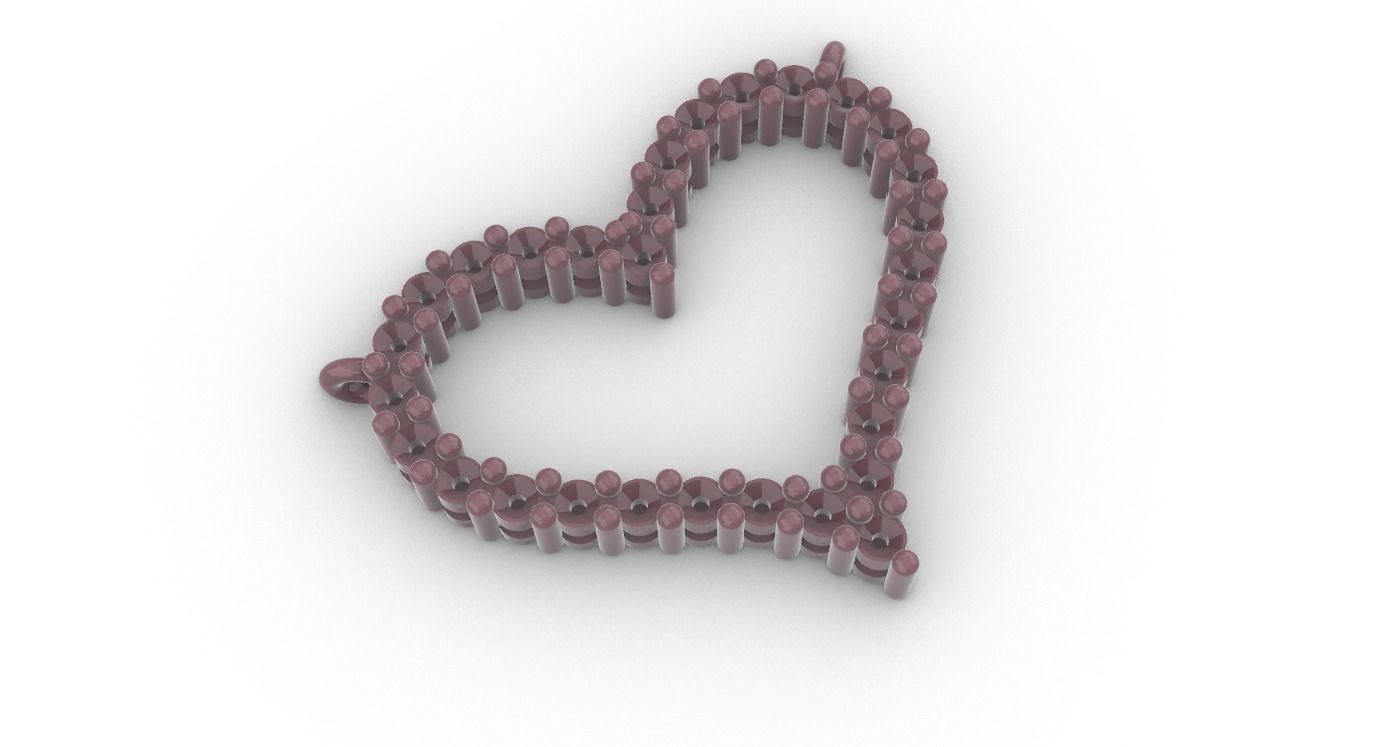 Pendant heart  3D print model_6
