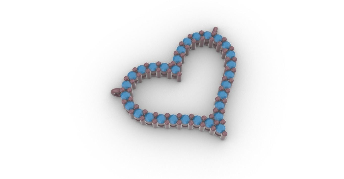 Pendant heart  3D print model_5