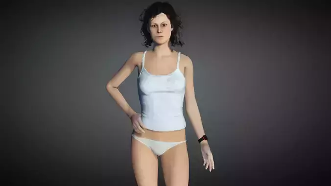 Ellen Ripley from Alien 3D Model Low-poly 3D model