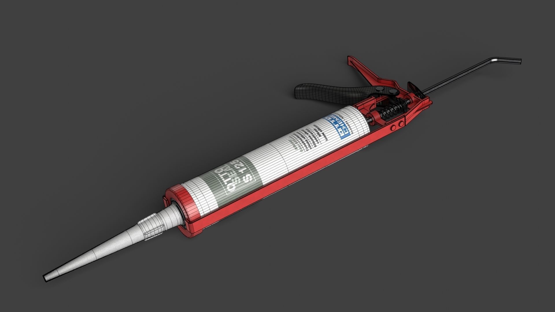 Pistol with Silicone Low-poly 3D model_11