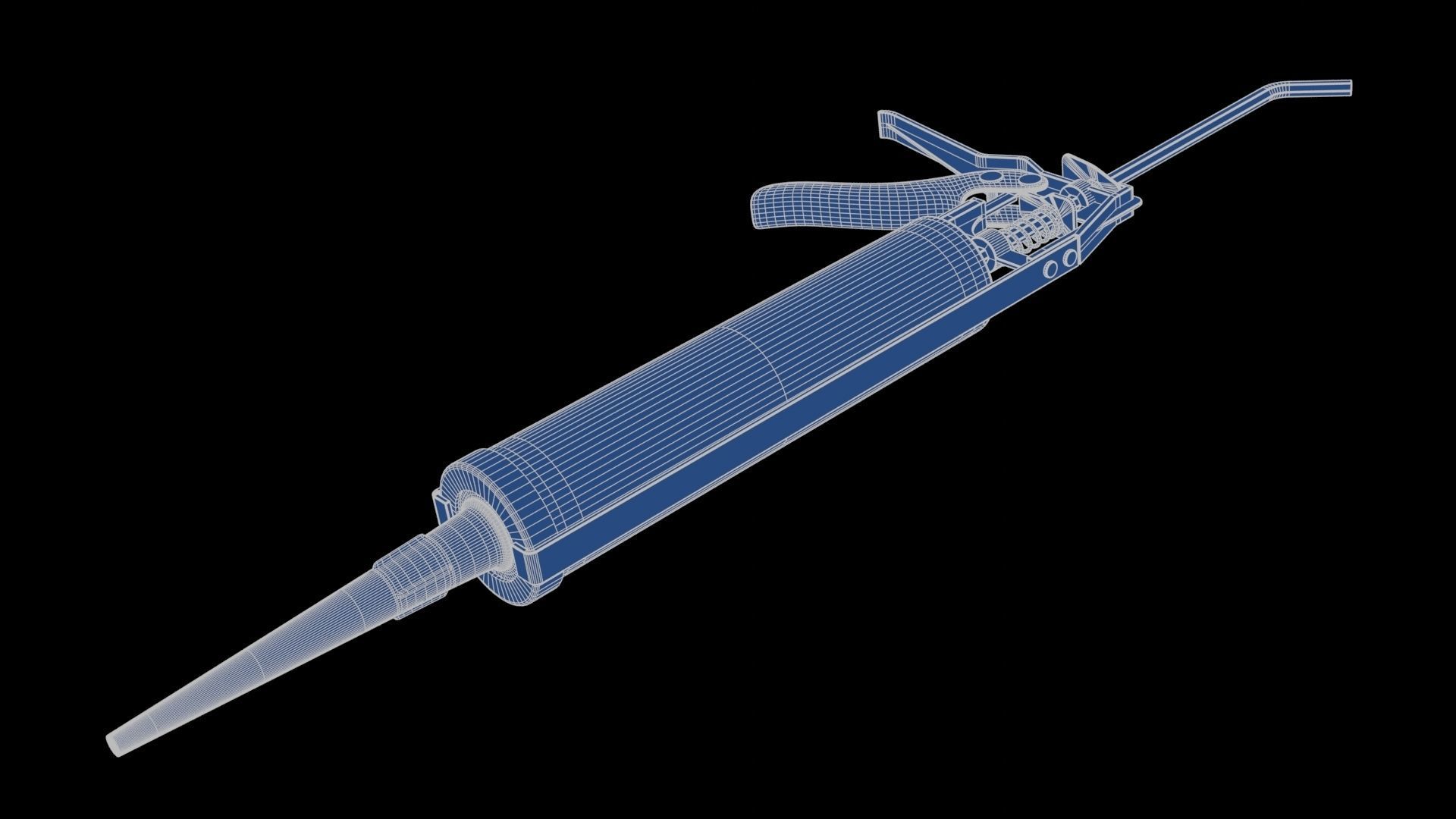 Pistol with Silicone Low-poly 3D model_25