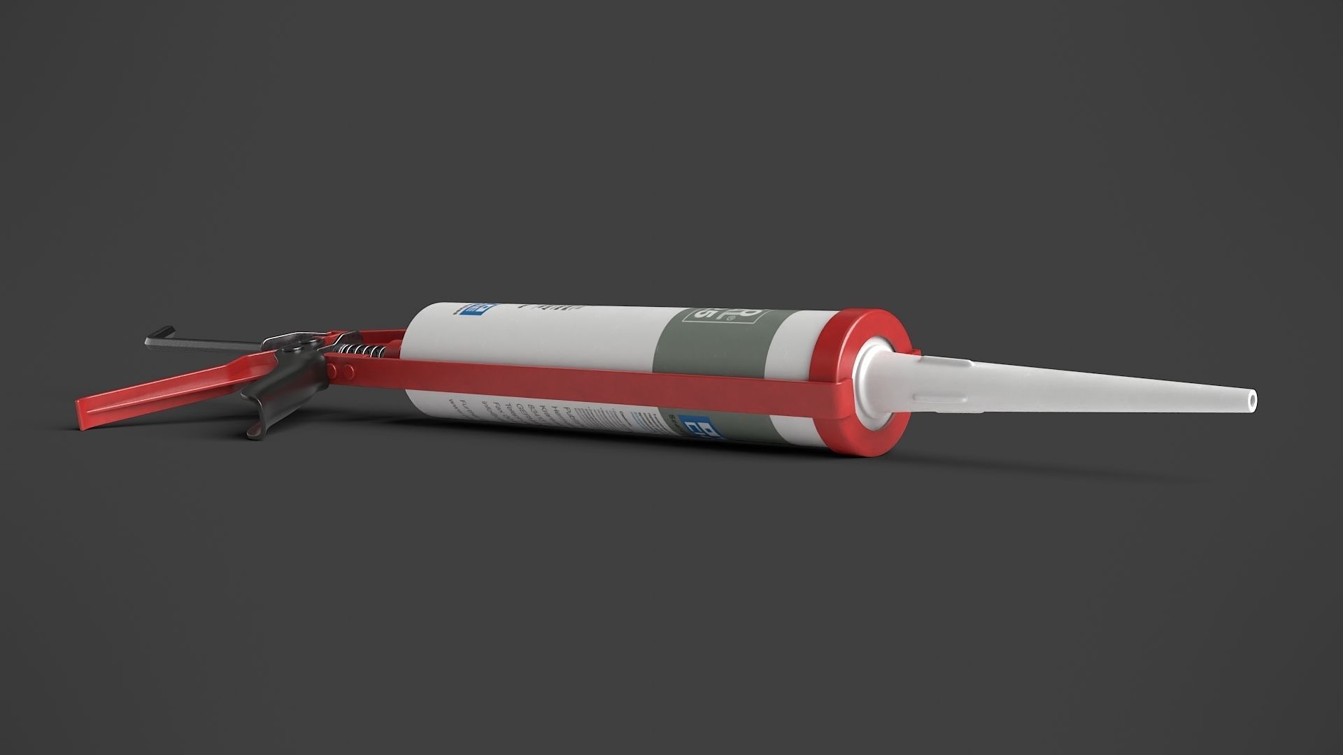 Pistol with Silicone Low-poly 3D model_6